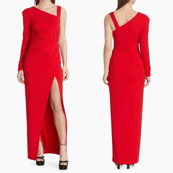 Michael Costello Collection Eunice Asymmetric Knit Gown - Picture 1 of 7